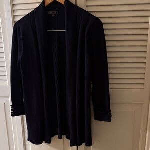 Lety & Me Navy Open-Front Cardigan